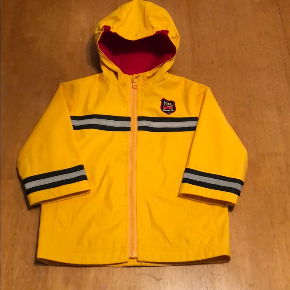 Carters 2T Boys Fire engine dept raincoat CUTE EUC